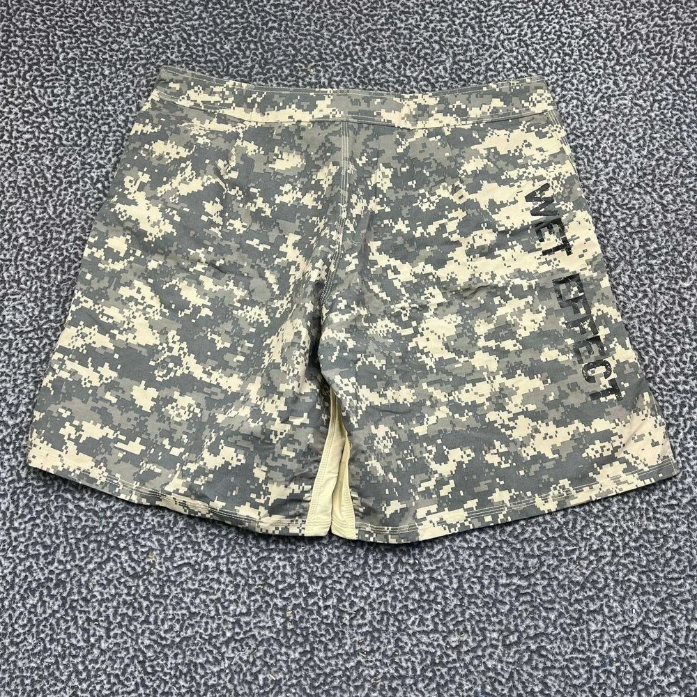 Wet Effect Board Shorts Men 40 Digital Camo Green Tan Swim Trunks